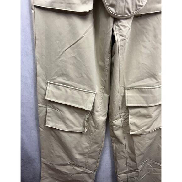 Pretty Little Things Stone Twill Dip Hem Structured Cargo Corset Pant Set Size 6 - Picture 6 of 10